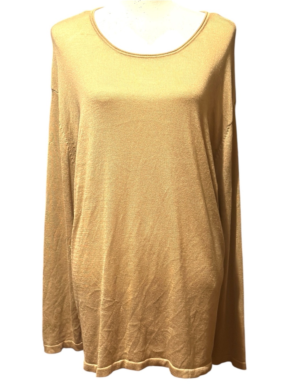 89th & Madison Safari (khaki) scoop neck long sleeve top NWT Women’s size 1x | f